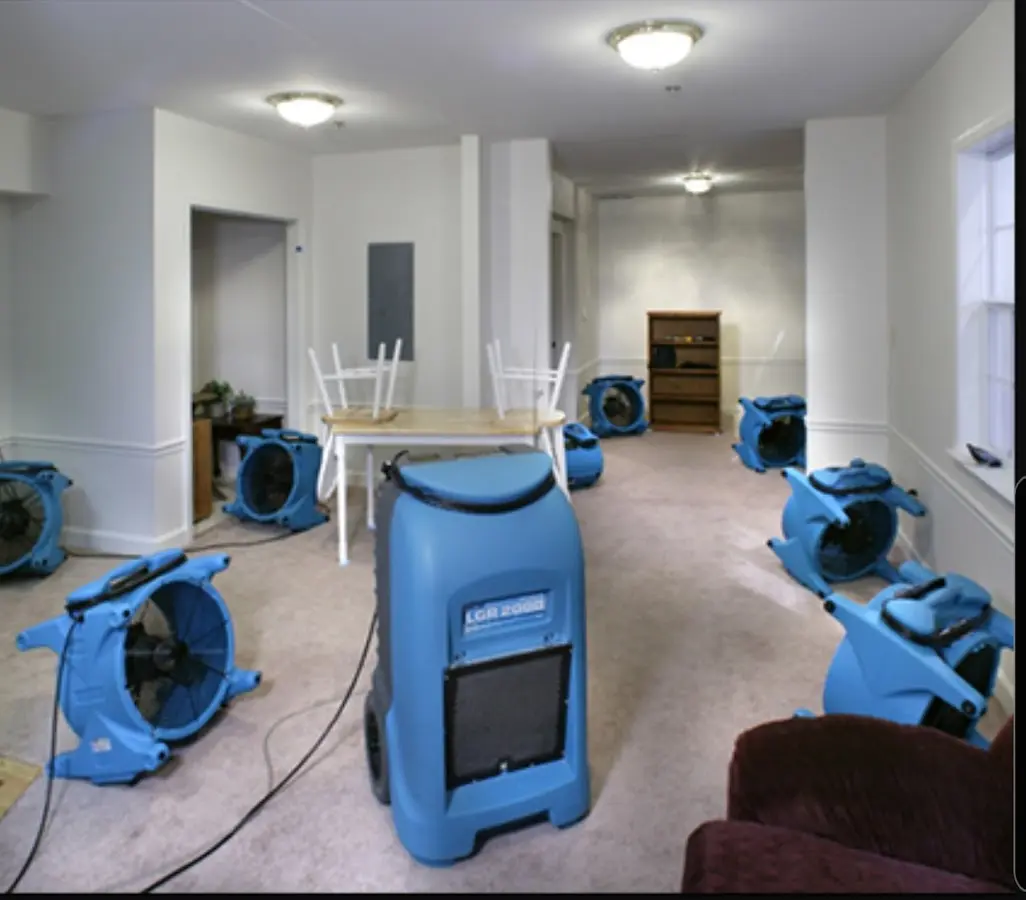 Air movers and dehumidifier setup for Water Extraction & Removal in Glen Rock