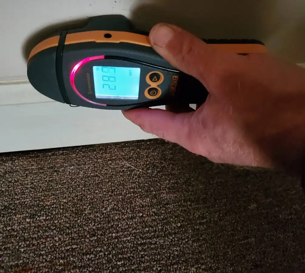 Moisture detection at baseboard during Mold Inspection & Testing in Glen Rock